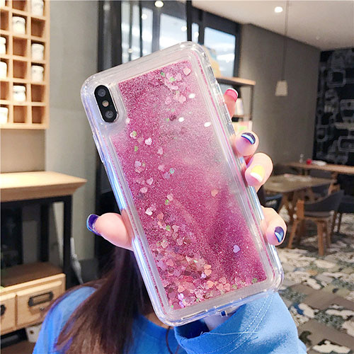 Ultra-thin Transparent Flowers Soft Case Cover T02 for Apple iPhone XR Rose Gold