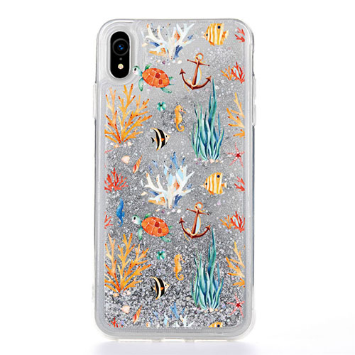 Ultra-thin Transparent Flowers Soft Case Cover T17 for Apple iPhone XR White