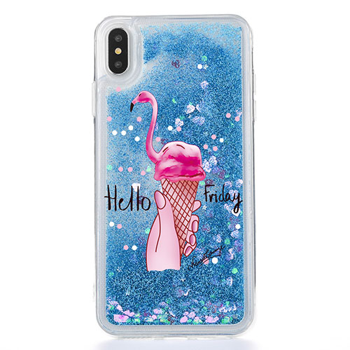 Ultra-thin Transparent Flowers Soft Case Cover T20 for Apple iPhone Xs Pink