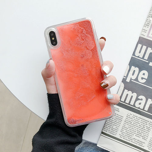 Ultra-thin Transparent Flowers Soft Case Cover Z03 for Apple iPhone X Orange