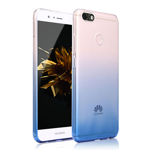 Ultra-thin Transparent Gel Gradient Soft Case Cover for Huawei P9 Lite Mini Blue