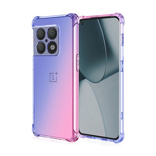 Ultra-thin Transparent Gel Gradient Soft Case Cover for OnePlus 10 Pro 5G Clove Purple