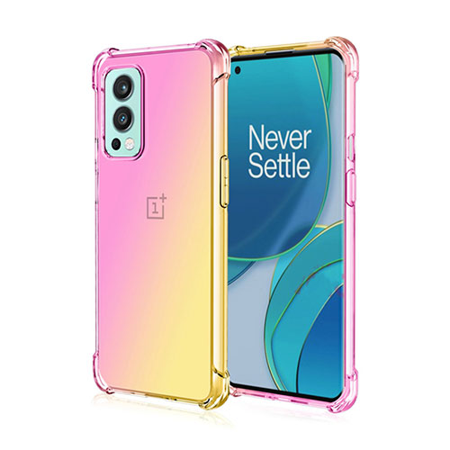 Ultra-thin Transparent Gel Gradient Soft Case Cover for OnePlus Nord 2 5G Pink