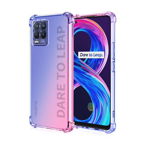 Ultra-thin Transparent Gel Gradient Soft Case Cover for Realme 8 Pro Blue