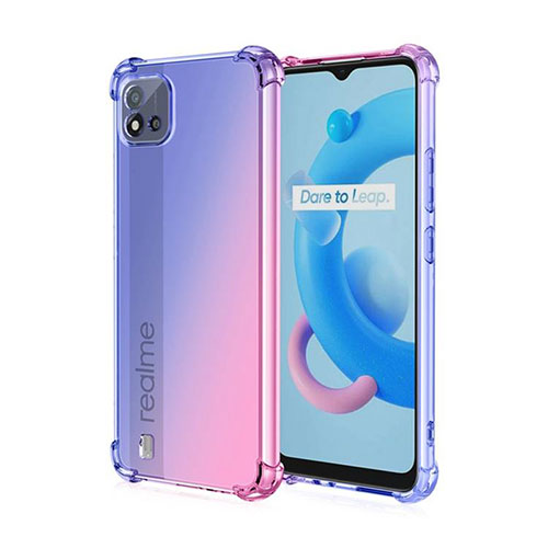 Ultra-thin Transparent Gel Gradient Soft Case Cover for Realme C11 (2021) Blue