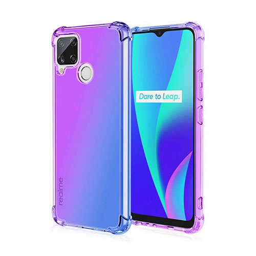 Ultra-thin Transparent Gel Gradient Soft Case Cover for Realme C12 Clove Purple