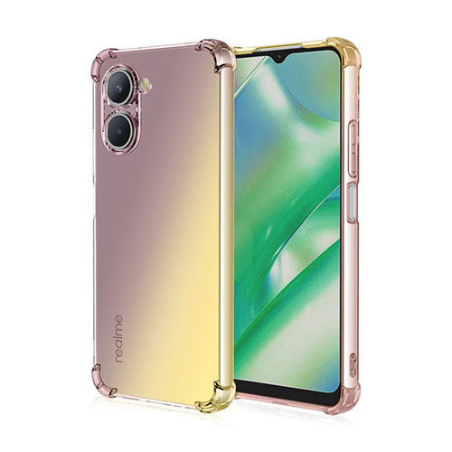 Ultra-thin Transparent Gel Gradient Soft Case Cover for Realme C33 Yellow