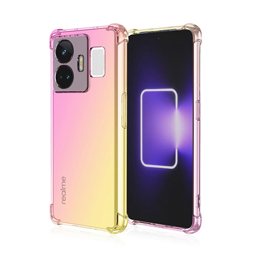 Ultra-thin Transparent Gel Gradient Soft Case Cover for Realme GT Neo6 5G Pink