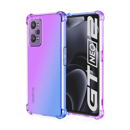 Ultra-thin Transparent Gel Gradient Soft Case Cover for Realme GT2 5G Clove Purple