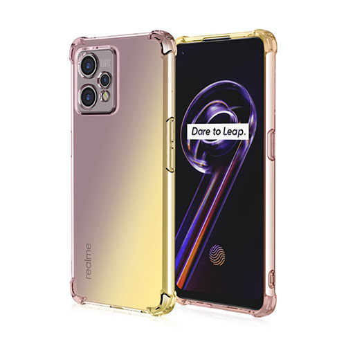 Ultra-thin Transparent Gel Gradient Soft Case Cover for Realme Q5 5G Yellow