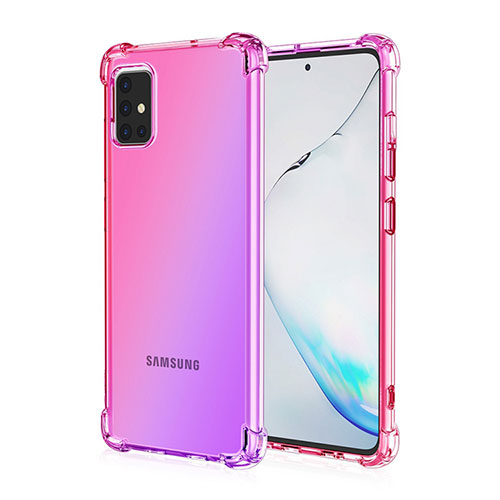 Ultra-thin Transparent Gel Gradient Soft Case Cover for Samsung Galaxy M40S Pink