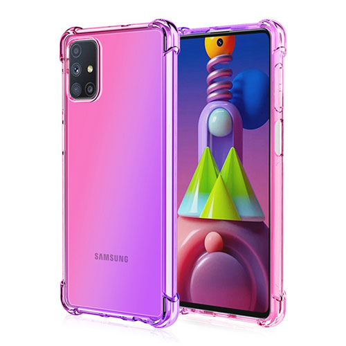 Ultra-thin Transparent Gel Gradient Soft Case Cover for Samsung Galaxy M51 Pink