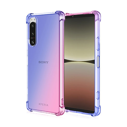 Ultra-thin Transparent Gel Gradient Soft Case Cover for Sony Xperia 1 II Pink