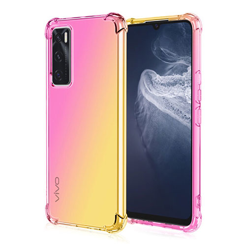 Ultra-thin Transparent Gel Gradient Soft Case Cover for Vivo Y70 (2020) Yellow