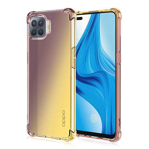 Ultra-thin Transparent Gel Gradient Soft Case Cover G01 for Oppo F17 Pro Brown