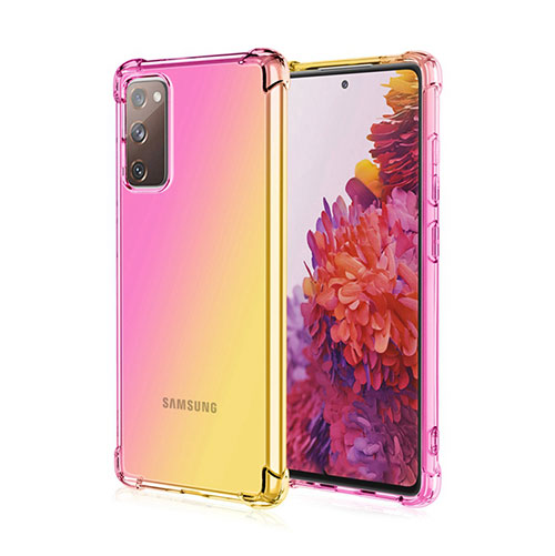 Ultra-thin Transparent Gel Gradient Soft Case Cover G01 for Samsung Galaxy S20 FE 4G Pink