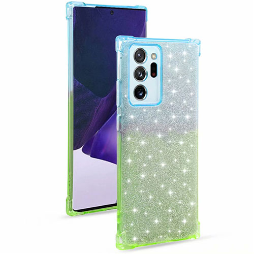 Ultra-thin Transparent Gel Gradient Soft Case Cover G02 for Samsung Galaxy Note 20 Ultra 5G Mint Blue