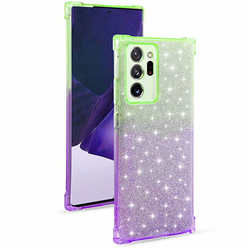 Ultra-thin Transparent Gel Gradient Soft Case Cover G02 for Samsung Galaxy Note 20 Ultra 5G Purple