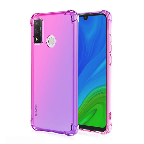 Ultra-thin Transparent Gel Gradient Soft Case Cover H01 for Huawei Nova Lite 3 Plus Pink