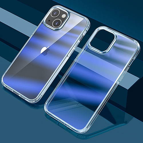 Ultra-thin Transparent Gel Gradient Soft Case Cover QC1 for Apple iPhone 13 Blue