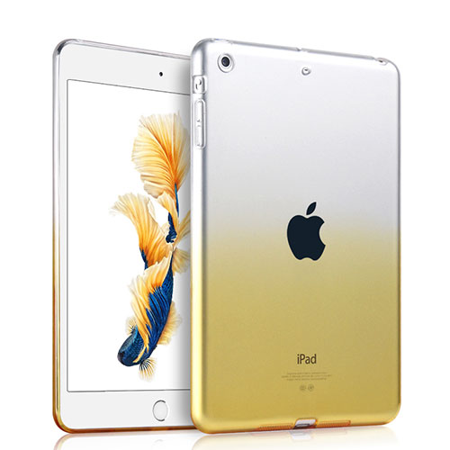 Ultra-thin Transparent Gel Gradient Soft Case for Apple iPad Air Yellow