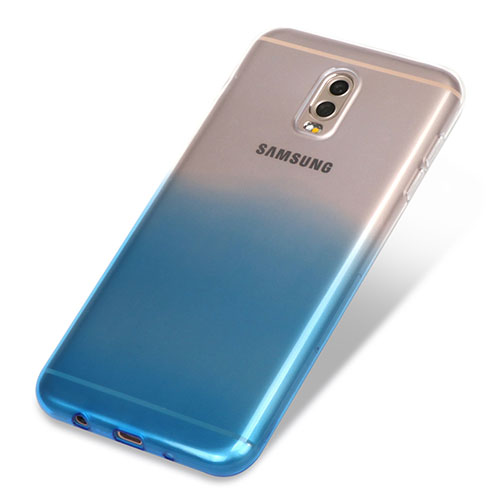 Ultra-thin Transparent Gel Gradient Soft Case for Samsung Galaxy C8 C710F Blue