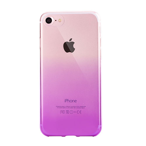 Ultra-thin Transparent Gel Gradient Soft Case G01 for Apple iPhone 7 Purple
