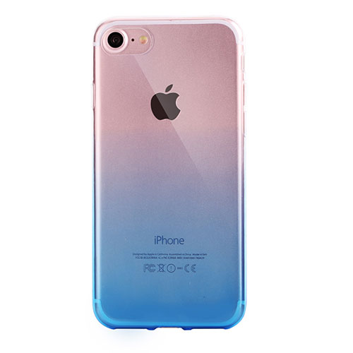 Ultra-thin Transparent Gel Gradient Soft Case G01 for Apple iPhone 8 Blue