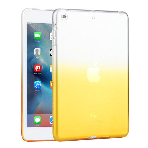 Ultra-thin Transparent Gel Gradient Soft Cover for Apple iPad Mini 2 Yellow