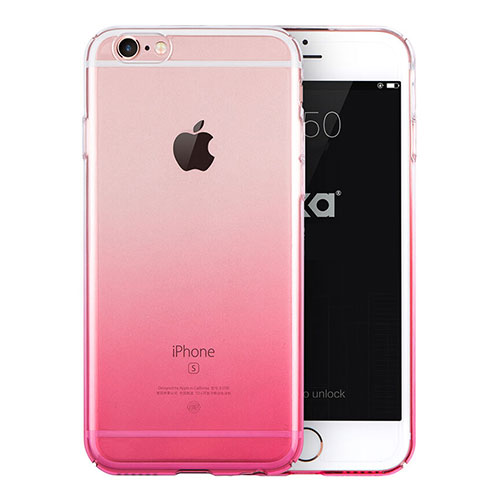 Ultra-thin Transparent Gel Gradient Soft Cover Z01 for Apple iPhone 6S Pink