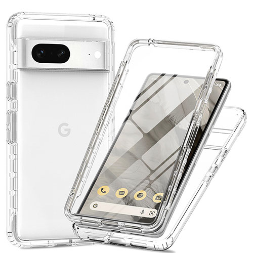 Ultra-thin Transparent Gel Gradient Soft Matte Finish Front and Back Case 360 Degrees Cover for Google Pixel 7 5G Clear