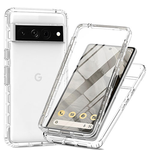 Ultra-thin Transparent Gel Gradient Soft Matte Finish Front and Back Case 360 Degrees Cover for Google Pixel 7 Pro 5G Clear