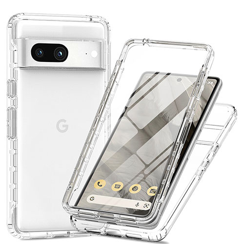 Ultra-thin Transparent Gel Gradient Soft Matte Finish Front and Back Case  360 Degrees Cover for Google Pixel 7a 5G Clear
