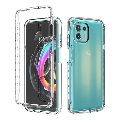 Ultra-thin Transparent Gel Gradient Soft Matte Finish Front and Back Case 360 Degrees Cover for Motorola Moto Edge 20 Lite 5G Clear