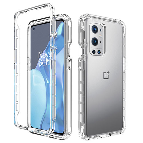 Ultra-thin Transparent Gel Gradient Soft Matte Finish Front and Back Case 360 Degrees Cover for OnePlus 9 Pro 5G Clear