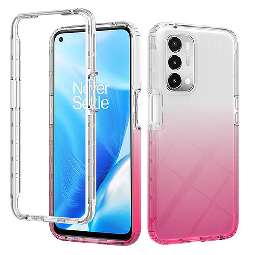 Ultra-thin Transparent Gel Gradient Soft Matte Finish Front and Back Case 360 Degrees Cover for Oppo A93 5G Red