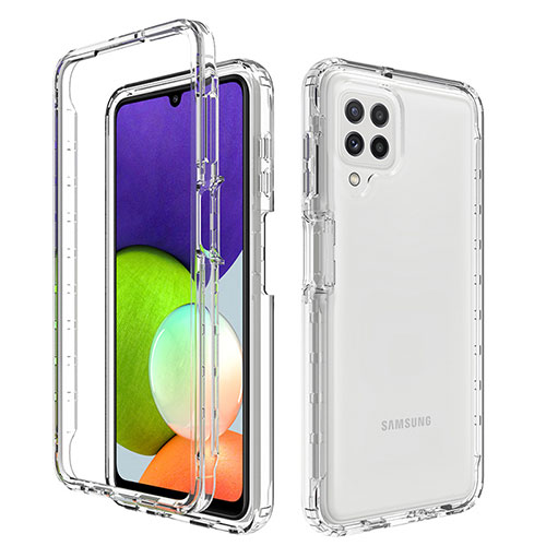 Ultra-thin Transparent Gel Gradient Soft Matte Finish Front and Back Case 360 Degrees Cover for Samsung Galaxy A22 4G Clear