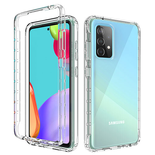 Ultra-thin Transparent Gel Gradient Soft Matte Finish Front and Back Case 360 Degrees Cover for Samsung Galaxy A52 4G Clear