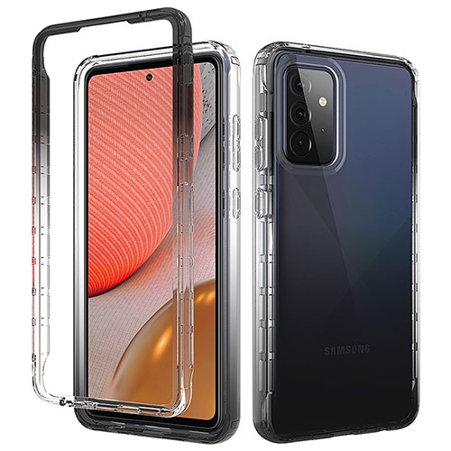 Ultra-thin Transparent Gel Gradient Soft Matte Finish Front and Back Case 360 Degrees Cover for Samsung Galaxy A72 4G Dark Gray