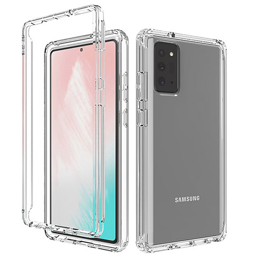 Ultra-thin Transparent Gel Gradient Soft Matte Finish Front and Back Case 360 Degrees Cover for Samsung Galaxy Note 20 5G Clear