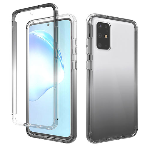 Ultra-thin Transparent Gel Gradient Soft Matte Finish Front and Back Case 360 Degrees Cover for Samsung Galaxy S20 Plus Dark Gray