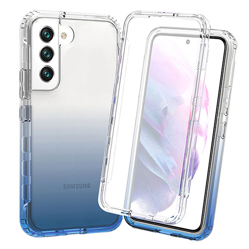 Ultra-thin Transparent Gel Gradient Soft Matte Finish Front and Back Case 360 Degrees Cover for Samsung Galaxy S23 Plus 5G Blue