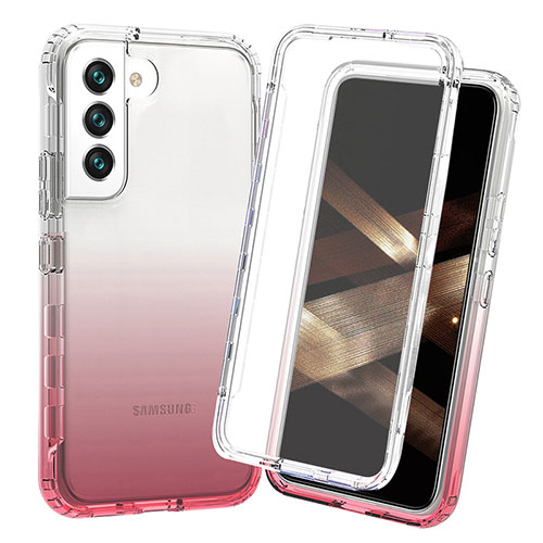 Ultra-thin Transparent Gel Gradient Soft Matte Finish Front and Back Case 360 Degrees Cover for Samsung Galaxy S25 Plus 5G Red