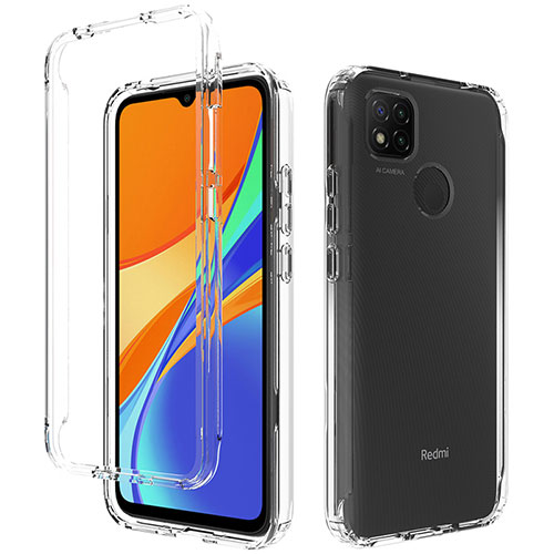Ultra-thin Transparent Gel Gradient Soft Matte Finish Front and Back Case 360 Degrees Cover for Xiaomi POCO C3 Clear