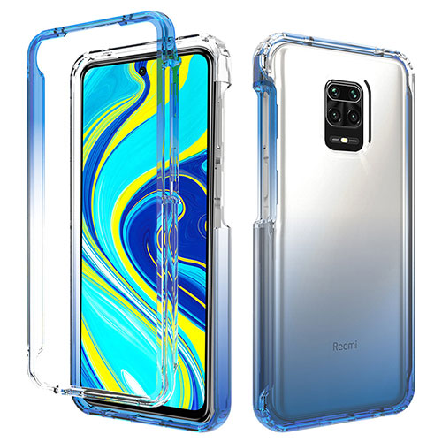 Ultra-thin Transparent Gel Gradient Soft Matte Finish Front and Back Case 360 Degrees Cover for Xiaomi Poco M2 Pro Blue