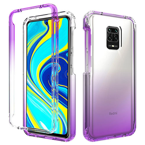 Ultra-thin Transparent Gel Gradient Soft Matte Finish Front and Back Case 360 Degrees Cover for Xiaomi Poco M2 Pro Purple