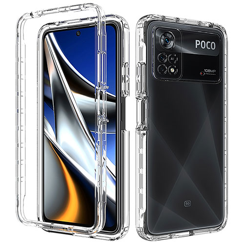 Ultra-thin Transparent Gel Gradient Soft Matte Finish Front and Back Case 360 Degrees Cover for Xiaomi Poco X4 Pro 5G Clear