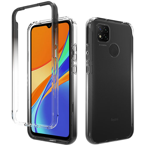 Ultra-thin Transparent Gel Gradient Soft Matte Finish Front and Back Case 360 Degrees Cover for Xiaomi Redmi 9 India Blue