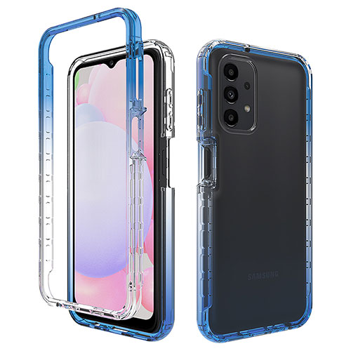 Ultra-thin Transparent Gel Gradient Soft Matte Finish Front and Back Case 360 Degrees Cover JX1 for Samsung Galaxy A13 4G Blue