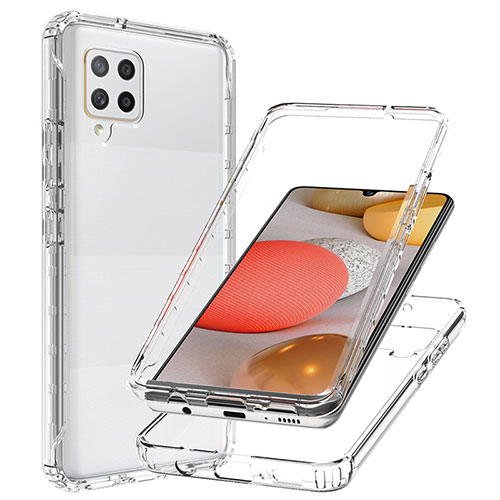 Ultra-thin Transparent Gel Gradient Soft Matte Finish Front and Back Case 360 Degrees Cover JX1 for Samsung Galaxy A42 5G Clear